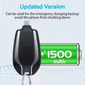 Outdoor Portable Phone Charger Keychain Emergency Mini Power Bank Ultra-Compact Wireless