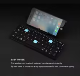 Mini Folding Bluetooth Keyboard Wireless Keypad Support3 Devices