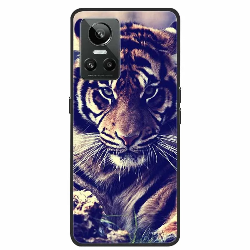 Cartoon & Floral Soft Silicone Case for Realme GT Neo 3 β Shockproof Black Cover