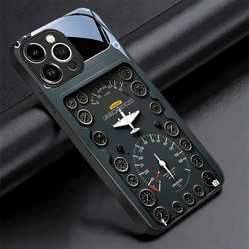 Retro Aviation Tempered Glass Case for iPhone 7/8 Plus, X, XR, XS, 11, 12, 13, 14, 15, 16 & 17 Pro Max – Full Coverage Shockproof Protection