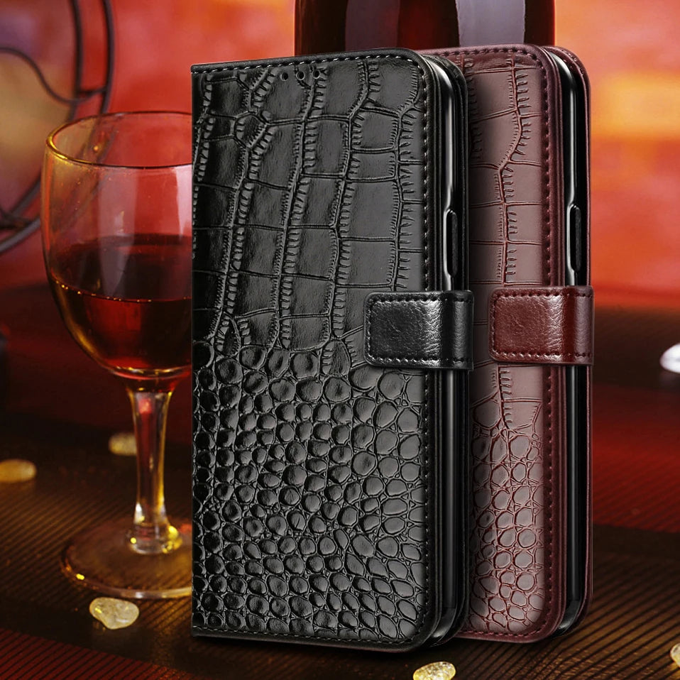 Luxury Leather Animal Design Flip Case with Holder – Full Protection & Stylish Look