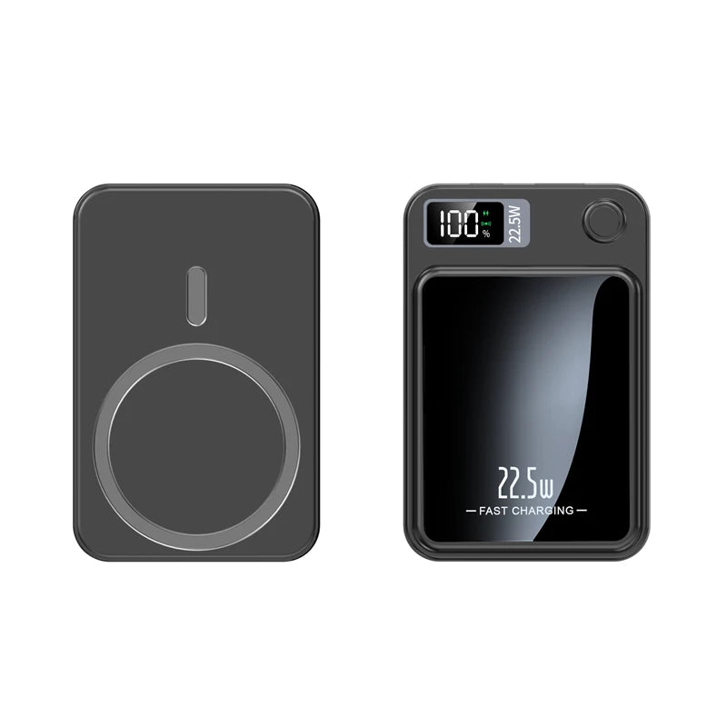 Magnetic Wireless Power Bank – 22.5W PD Fast Charging + 15W Qi Wireless Charger for iPhone, Xiaomi, Huawei & More