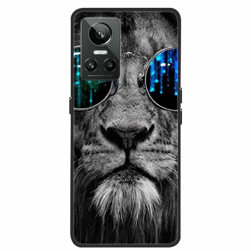 Cartoon & Floral Soft Silicone Case for Realme GT Neo 3 β Shockproof Black Cover