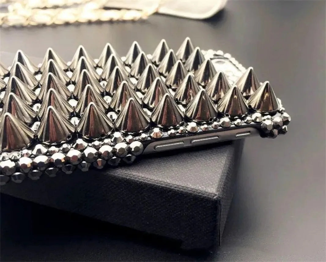 Handcrafted Punk Diamond Rivet Case | Unique iPhone Cover