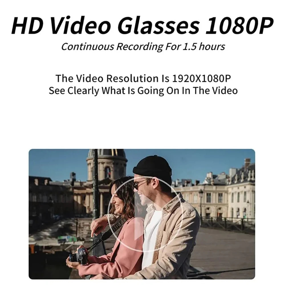 1080P Full HD Spy Glasses Camera | Hidden Sunglasses Camcorder with TF Card Slot