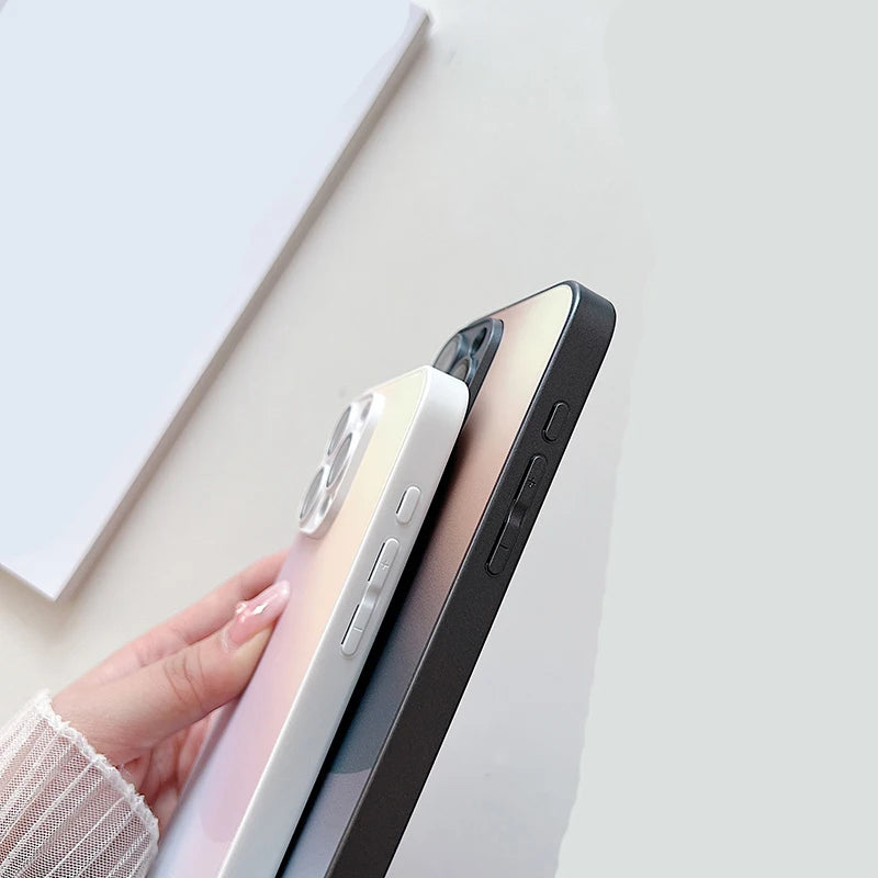Geometric Tempered Glass Phone Case – Heavy Duty, Anti-Scratch & Stylish Protection