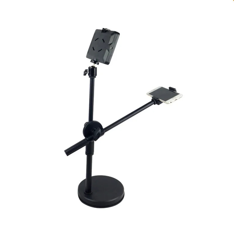 Lamgool Adjustable Desk Phone Holder with 360° Rotation – Low-Angle Shooting Mount with Metal Base for Live Streaming, Photography & Teaching