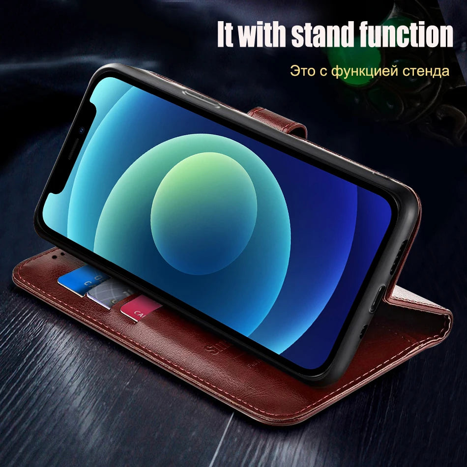 Luxury Leather Animal Design Flip Case with Holder – Full Protection & Stylish Look