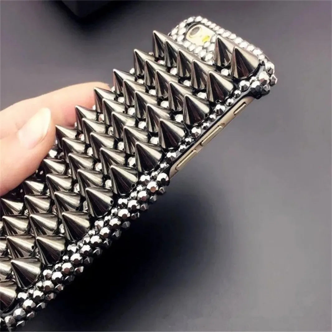 Handcrafted Punk Diamond Rivet Case | Unique iPhone Cover