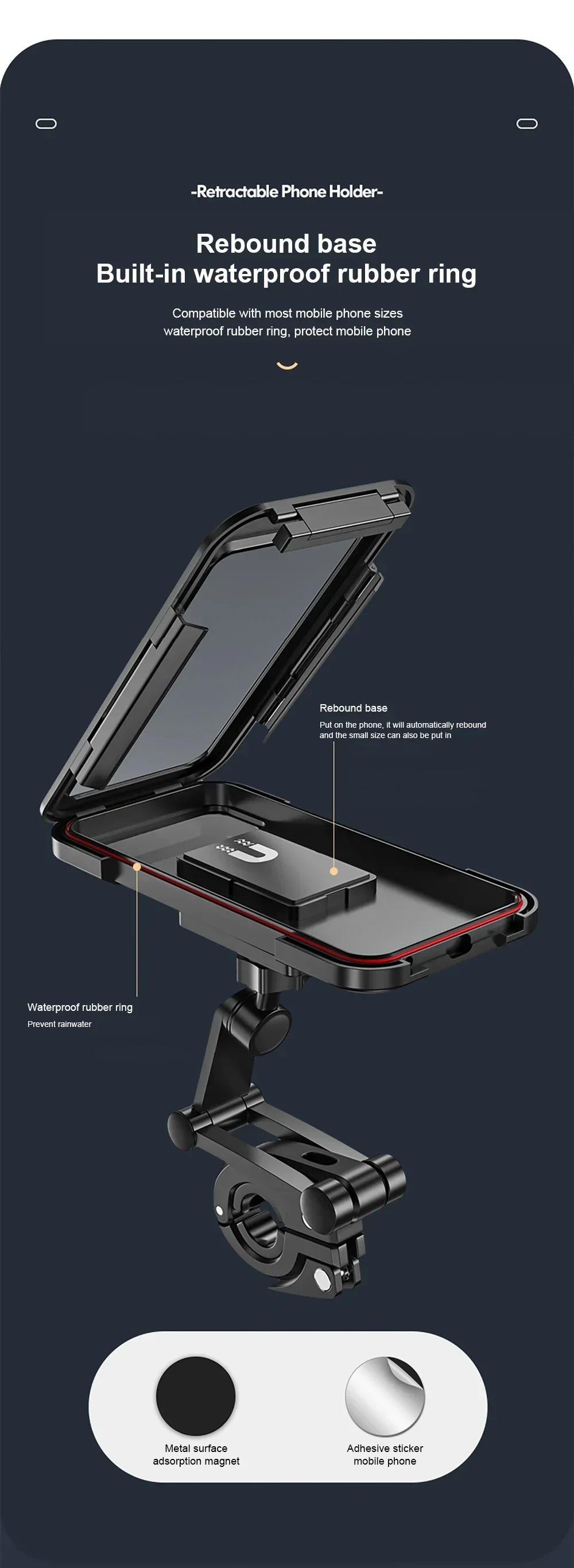 ๐๏ธ Motorcycle Phone Waterproof Bracket โ Universal 6.7" Mount