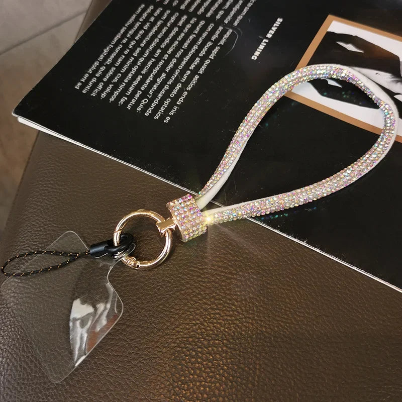 Mobile Phone Lanyard Wrist Chain Luxury Rhinestone Lanyard High-end Short Diamond-encrusted Bracelet Antiloss Reinforced Lanyard