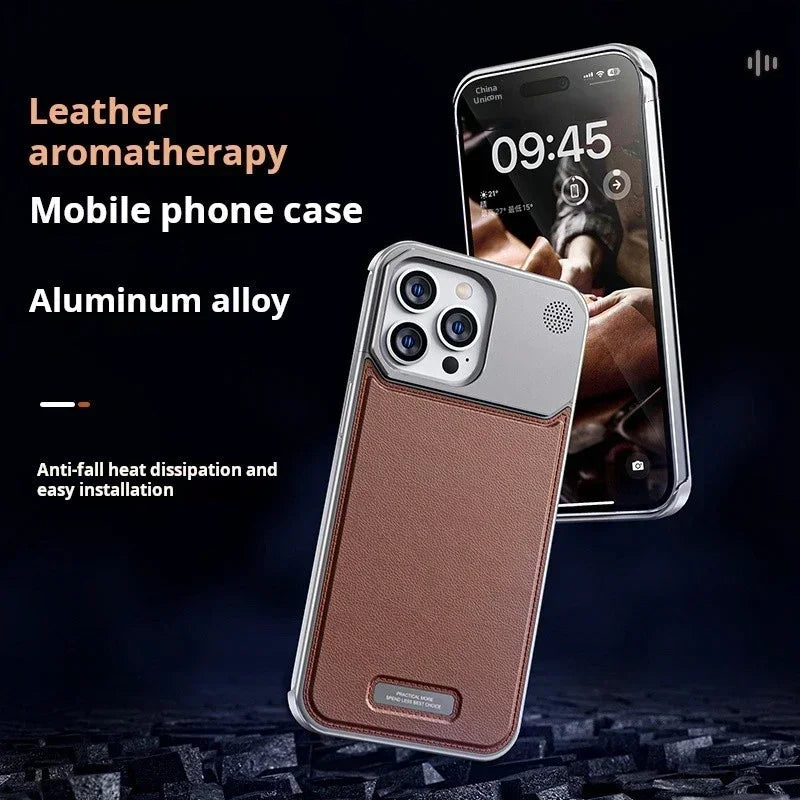 Magnetic Leather & Metal Case for iPhone 13/14/15 Pro Max – Shockproof, Water-Resistant & MagSafe Compatible