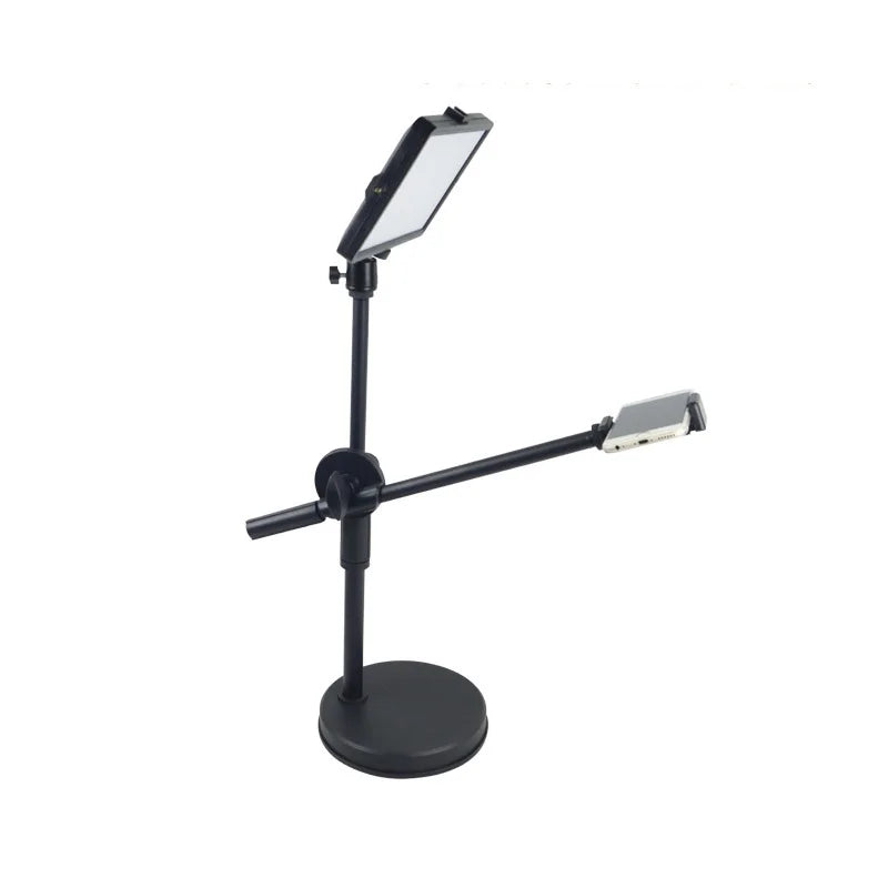Lamgool Adjustable Desk Phone Holder with 360° Rotation – Low-Angle Shooting Mount with Metal Base for Live Streaming, Photography & Teaching