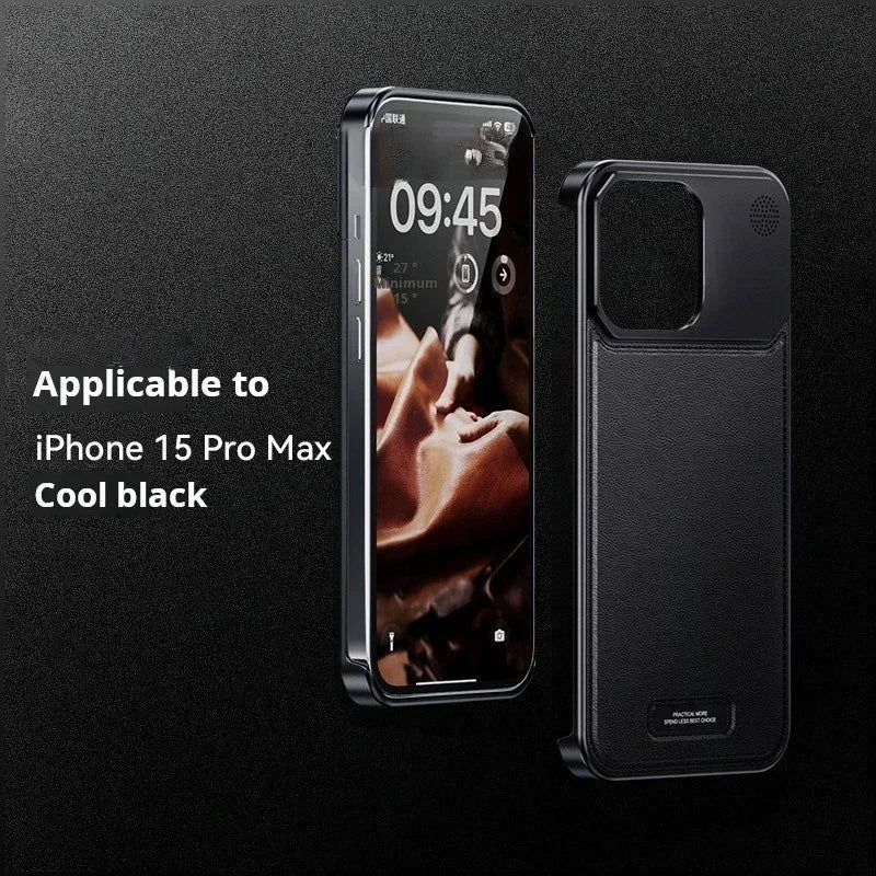 Magnetic Leather & Metal Case for iPhone 13/14/15 Pro Max – Shockproof, Water-Resistant & MagSafe Compatible