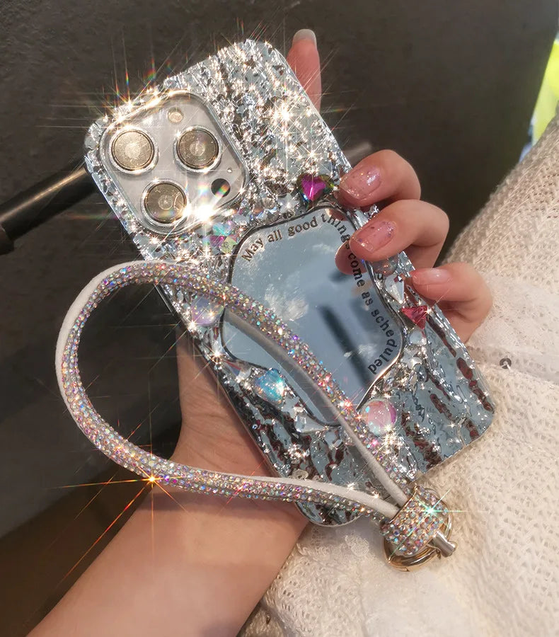 Mobile Phone Lanyard Wrist Chain Luxury Rhinestone Lanyard High-end Short Diamond-encrusted Bracelet Antiloss Reinforced Lanyard