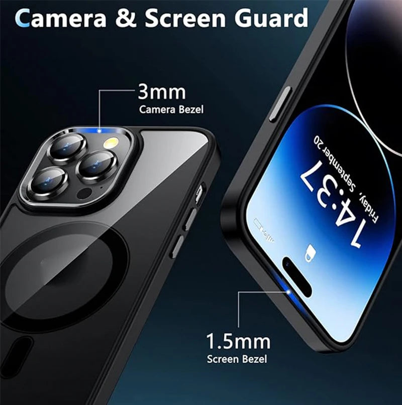 tecanty Transparent Waterproof Case for iPhone – Slim, Anti-Scratch, Dustproof, Wireless Charging Compatibl