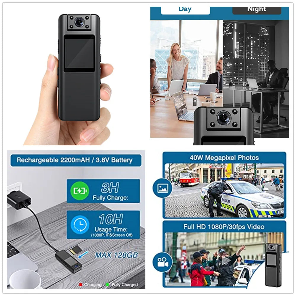 Vandlion A22 Mini Camera 1080P – Infrared Night Vision, 180° Rotating Lens, 10H Battery Life