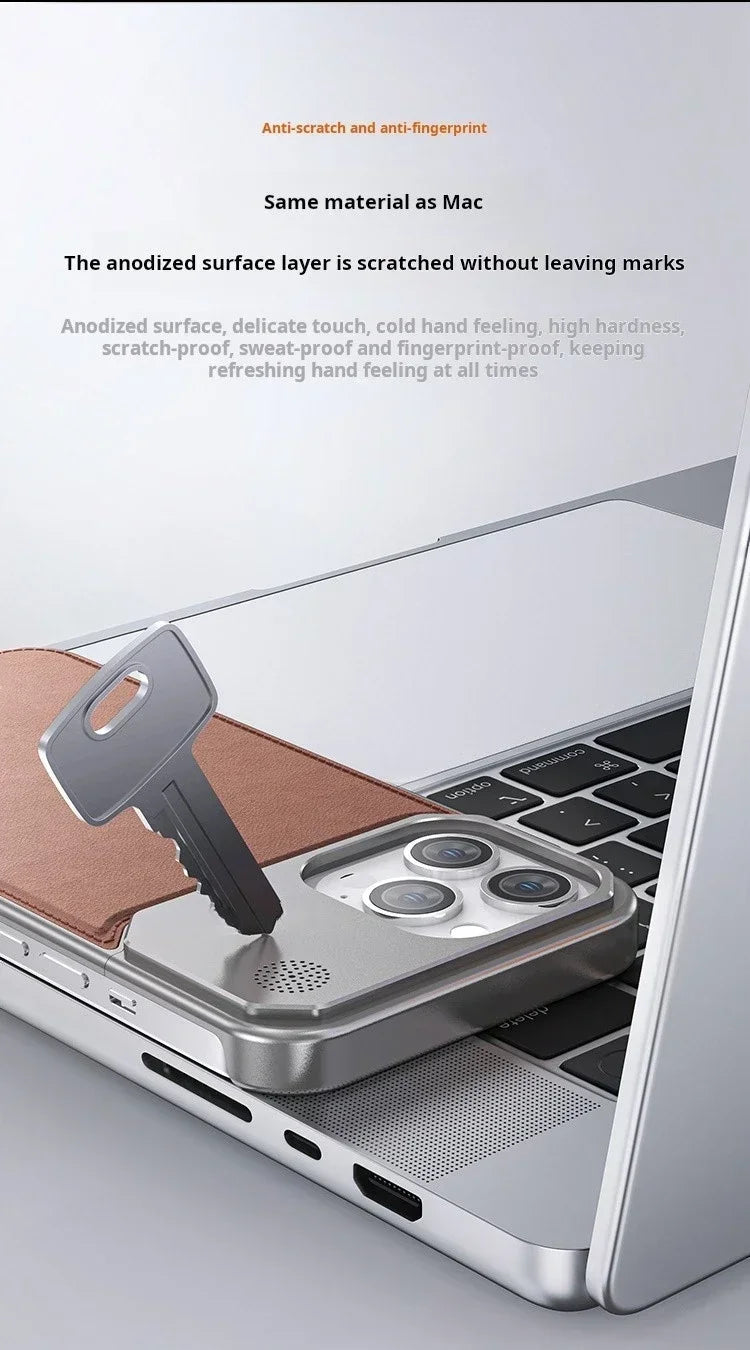 Magnetic Leather & Metal Case for iPhone 13/14/15 Pro Max – Shockproof, Water-Resistant & MagSafe Compatible