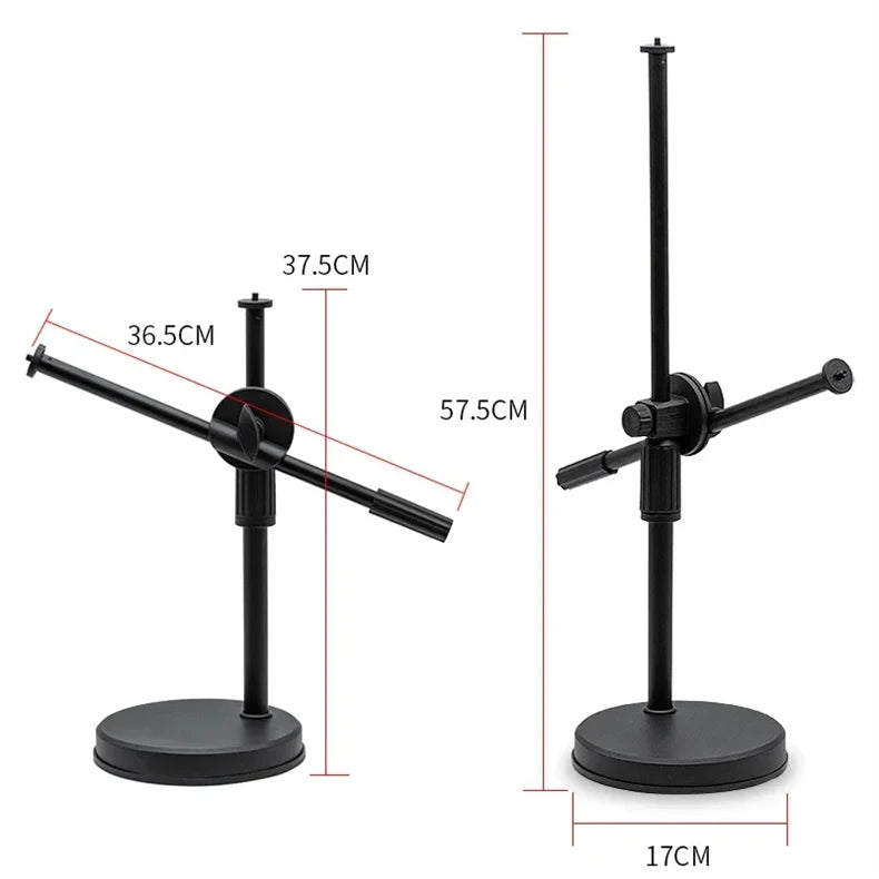Lamgool Adjustable Desk Phone Holder with 360° Rotation – Low-Angle Shooting Mount with Metal Base for Live Streaming, Photography & Teaching