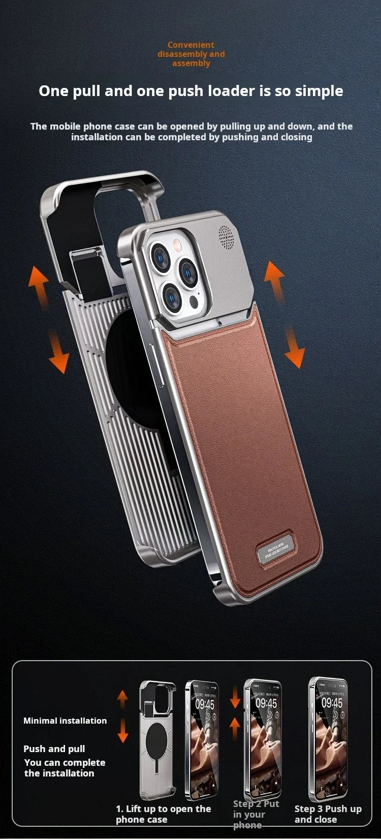 Magnetic Leather & Metal Case for iPhone 13/14/15 Pro Max – Shockproof, Water-Resistant & MagSafe Compatible