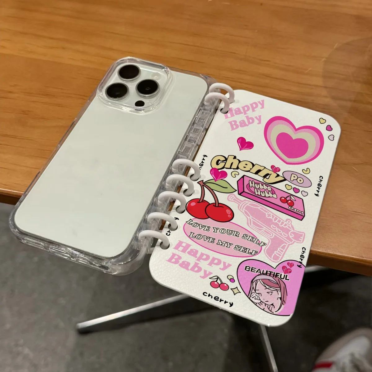 3D Flip Book Transparent Hot Pink Soft Shockproof Phone Case