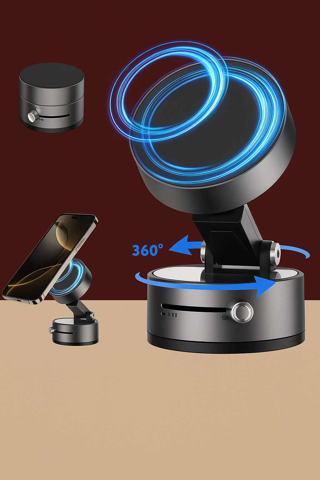 Double Side Magnetic Suction Cup Holder Foldable