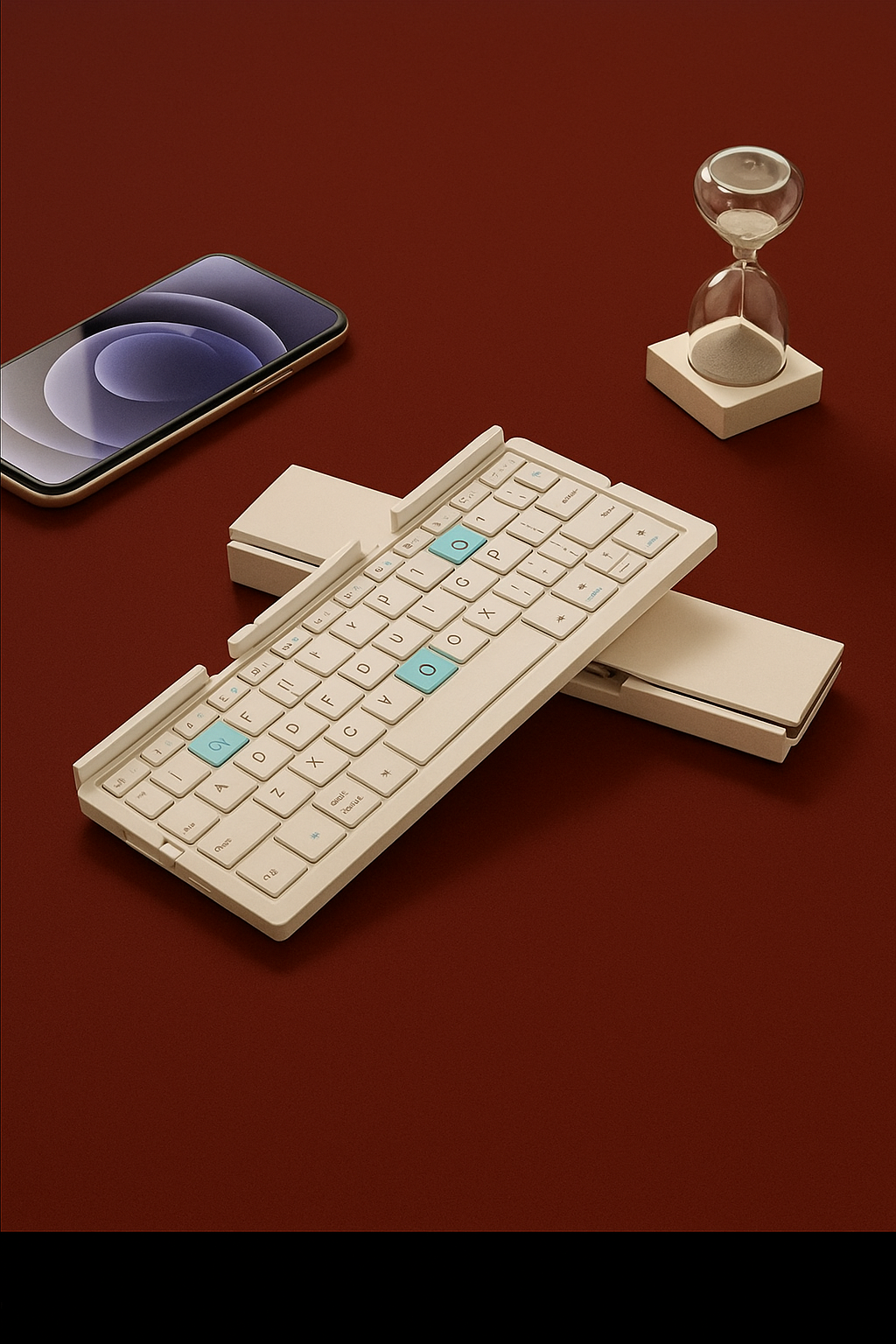 Mini Folding Bluetooth Keyboard Wireless Keypad Support3 Devices