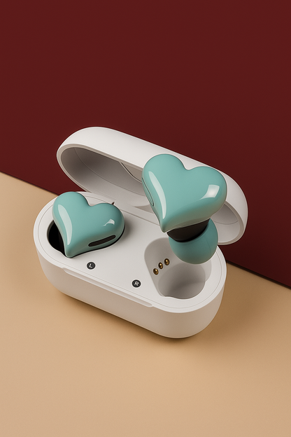 Elistooop Love Wireless Bluetooth Earbuds | Waterproof Earphones with Active Noise Cancellation &amp; Charging Case