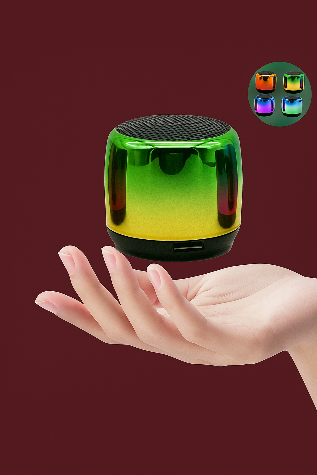 COOMAER Mini Bluetooth 5.0 Metal Speaker | Portable Wireless Speaker with 3D Surround Sound &amp; Extra Bass – Waterproof, USB Rechargeable