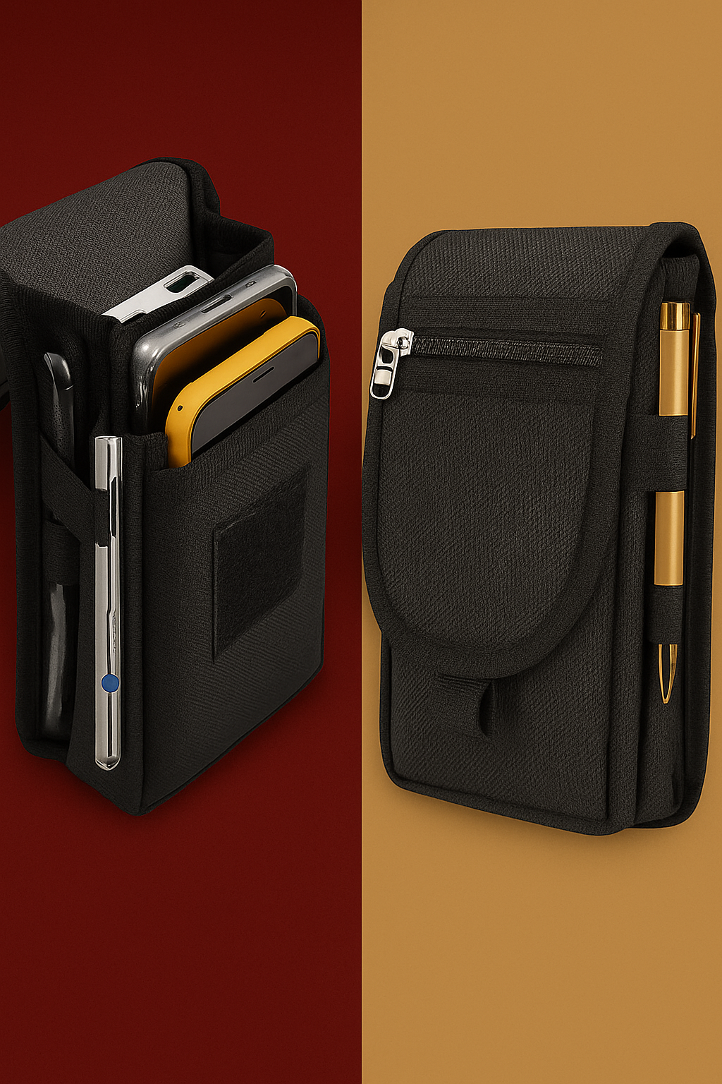 6.3 Inch Multi-Functional Mobile Phone Bag Oxford Fabric Pocket Cell Phone Belt Pouch Case Men&