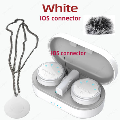 ZMYNOJLH K15 Magnetic Wireless Lavalier Microphone | Noise-Canceling Necklace Mic for Smartphone Recording