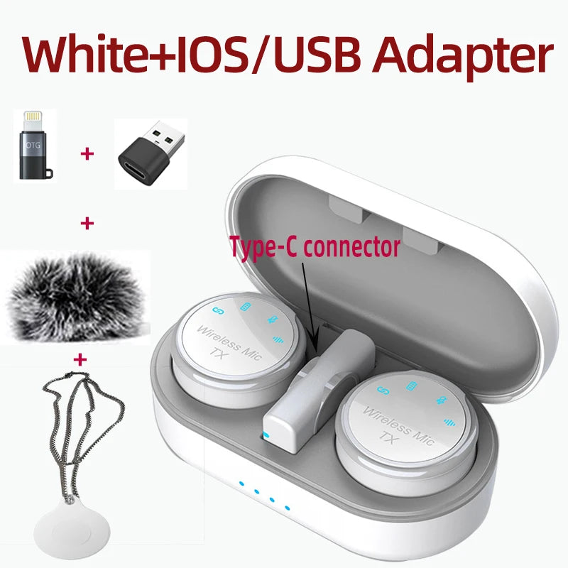 ZMYNOJLH K15 Magnetic Wireless Lavalier Microphone | Noise-Canceling Necklace Mic for Smartphone Recording