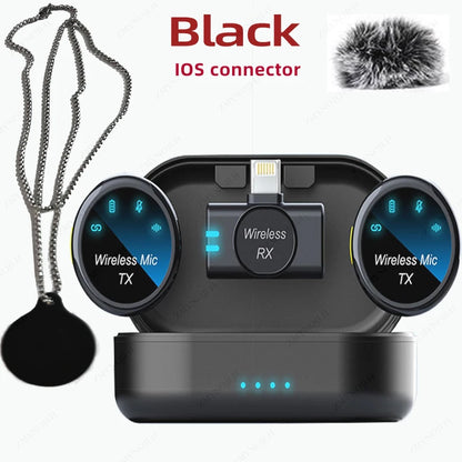 ZMYNOJLH K15 Magnetic Wireless Lavalier Microphone | Noise-Canceling Necklace Mic for Smartphone Recording
