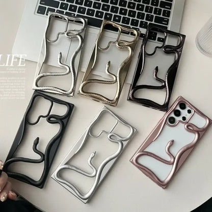 Luxury 3D Snake Pattern Case – Shockproof &amp; Heat Dissipating Cover for Samsung Galaxy S25/S24/S23 FE/S22 Ultra