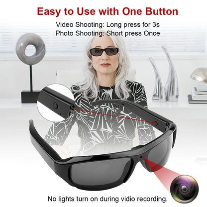 1080P Full HD Spy Glasses Camera | Hidden Sunglasses Camcorder with TF Card Slot