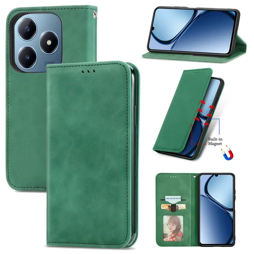 Luxury PU Leather Wallet Case – Magnetic, Shockproof &amp; 360° Full Protection
