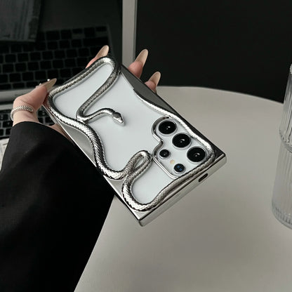 Luxury 3D Snake Pattern Case – Shockproof &amp; Heat Dissipating Cover for Samsung Galaxy S25/S24/S23 FE/S22 Ultra