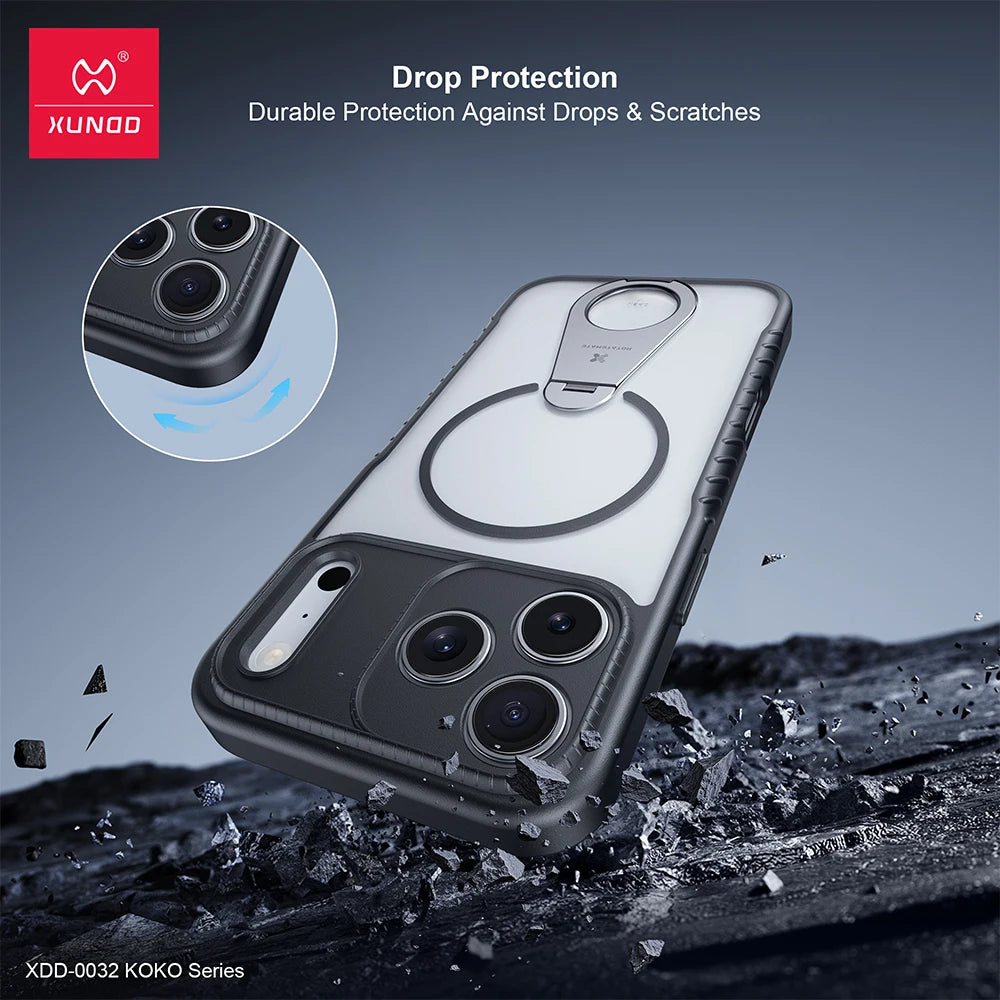 XUNDD Magnetic Shockproof Kickstand Case – Strong Grip &amp; Full Camera Protection