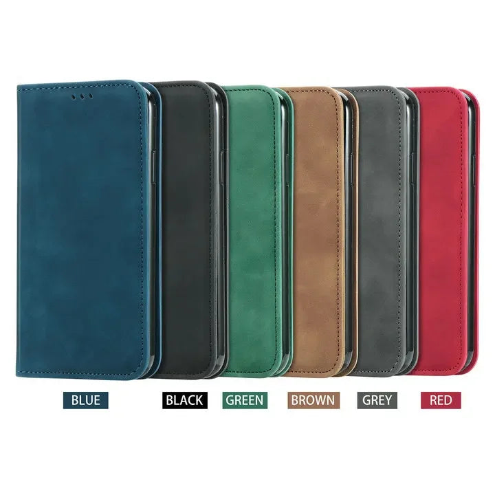 Luxury PU Leather Wallet Case – Magnetic, Shockproof &amp; 360° Full Protection