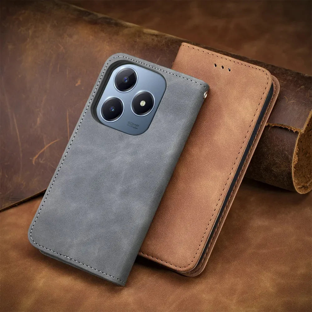 Luxury PU Leather Wallet Case – Magnetic, Shockproof &amp; 360° Full Protection
