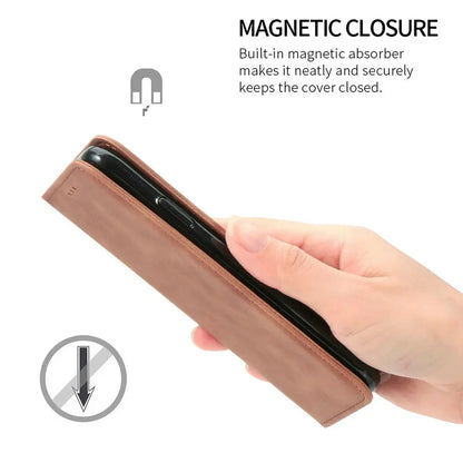 Luxury PU Leather Wallet Case – Magnetic, Shockproof &amp; 360° Full Protection