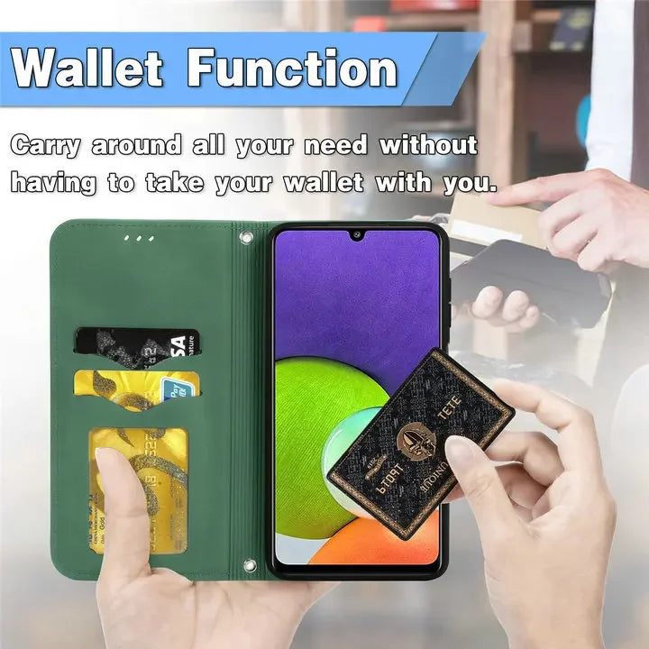 Luxury PU Leather Wallet Case – Magnetic, Shockproof &amp; 360° Full Protection