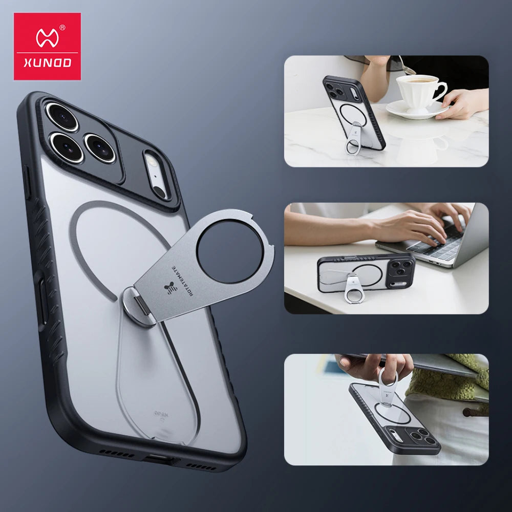XUNDD Magnetic Shockproof Kickstand Case – Strong Grip &amp; Full Camera Protection
