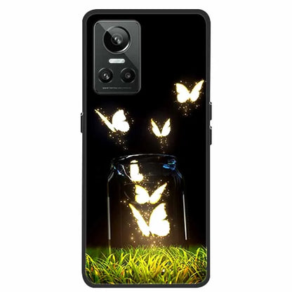 Cartoon &amp; Floral Soft Silicone Case for Realme GT Neo 3 – Shockproof Black Cover