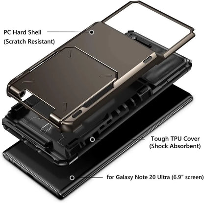 Luxury Wallet Shockproof Case with Card Holder for Samsung Galaxy Note 20 Ultra &amp; Note 20 – Slim &amp; Stylish Protection