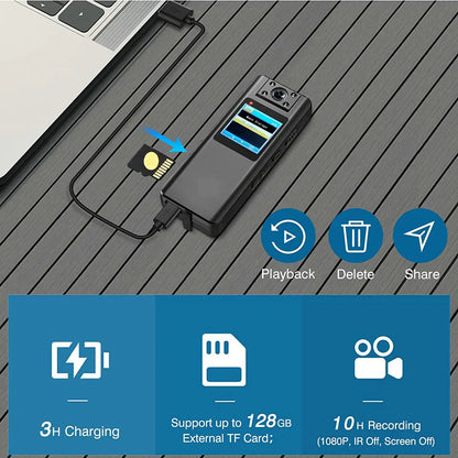 Vandlion A22 Mini Camera 1080P – Infrared Night Vision, 180° Rotating Lens, 10H Battery Life