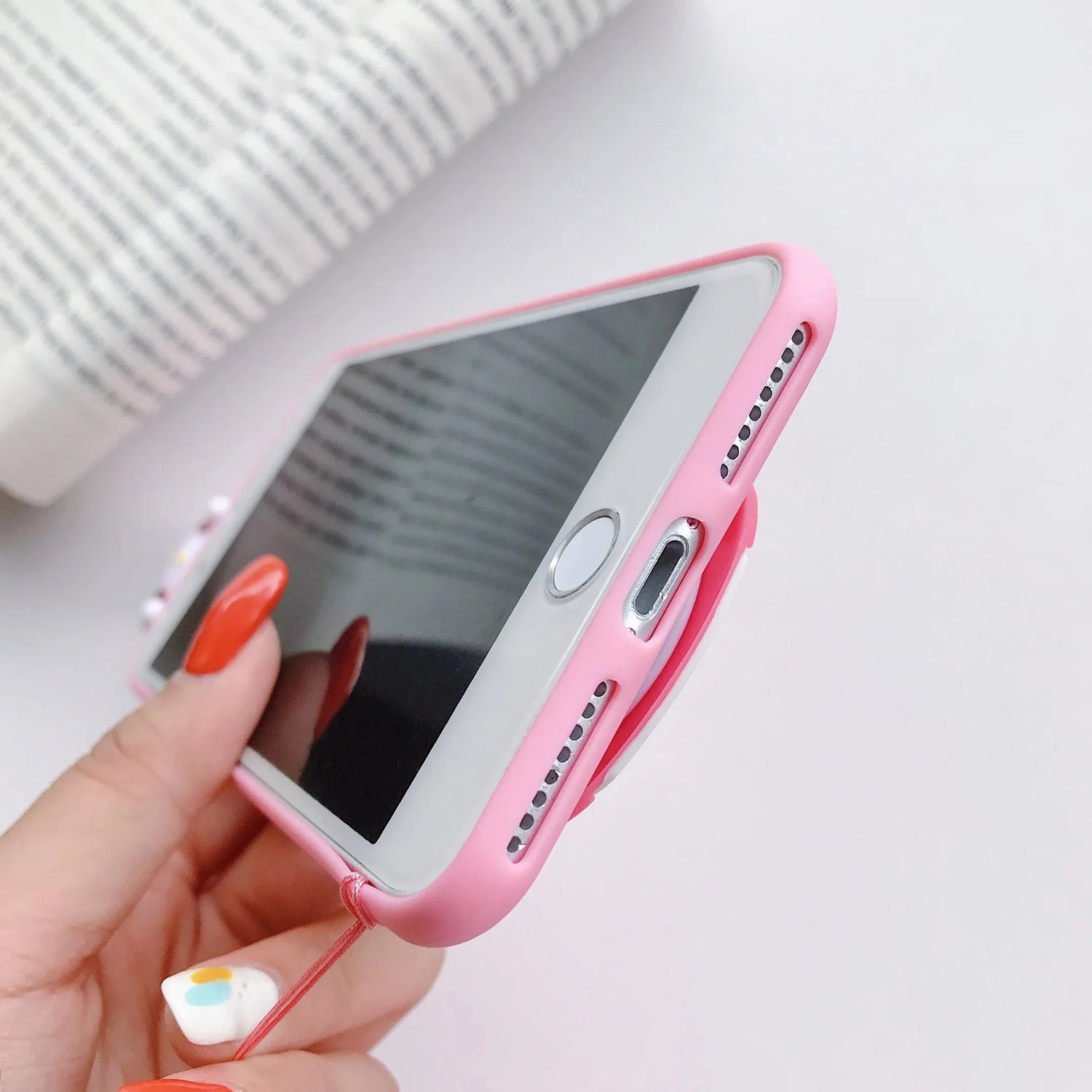 Cute 3D Cartoon Sanrio Phone Case with Holder &amp; Lanyard – For iPhone