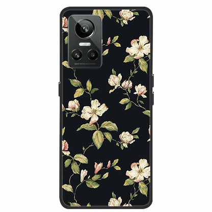 Cartoon &amp; Floral Soft Silicone Case for Realme GT Neo 3 – Shockproof Black Cover