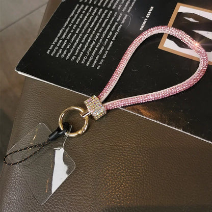 Mobile Phone Lanyard Wrist Chain Luxury Rhinestone Lanyard High-end Short Diamond-encrusted Bracelet Antiloss Reinforced Lanyard