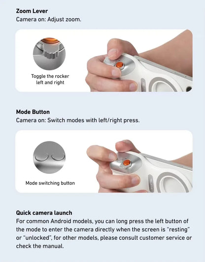 TELESIN Magnetic Phone Camera Handle Grip with Wireless Remote Control – For Action Cameras &amp; Smartphones